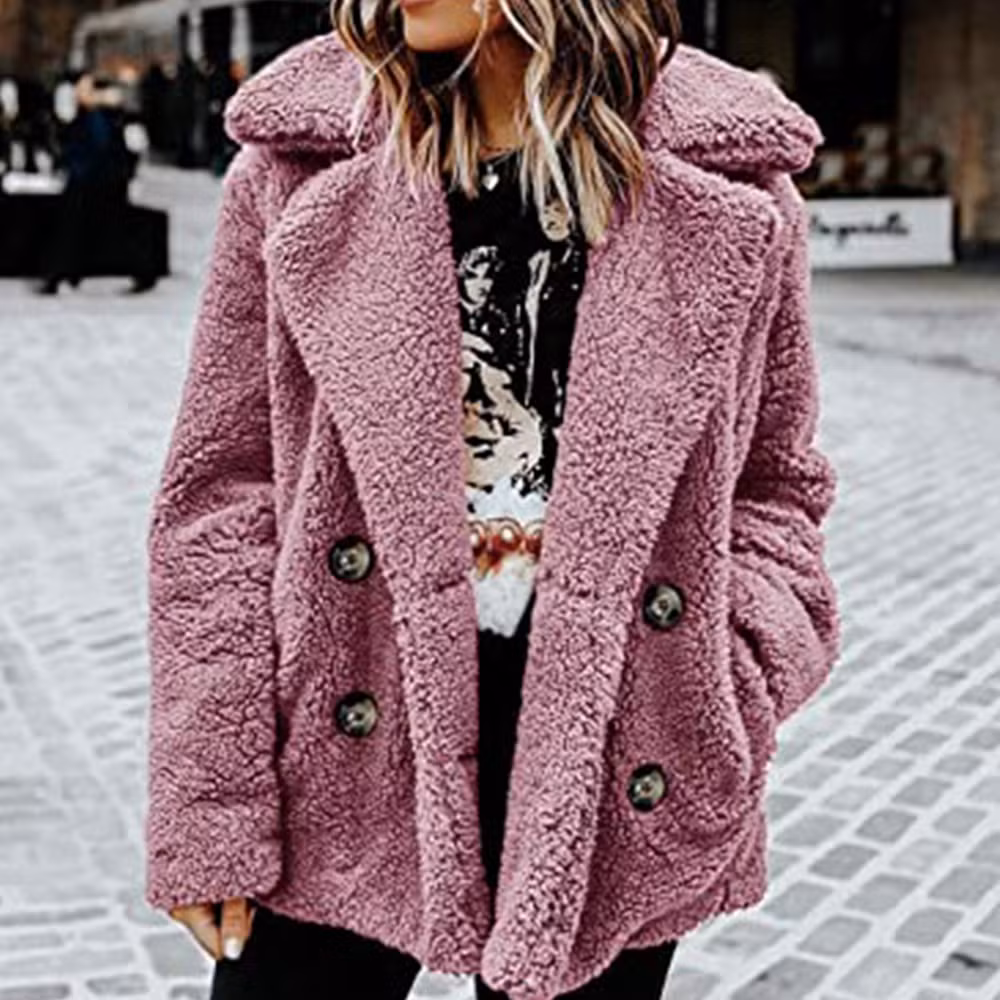 Women′s Faux Fur Jacket Shaggy Jacket Winter Fleece Coat Outwear Shaggy Shearling Jacket Sherpa Coat
