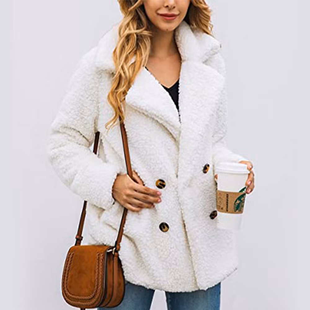 Women′s Faux Fur Jacket Shaggy Jacket Winter Fleece Coat Outwear Shaggy Shearling Jacket Sherpa Coat