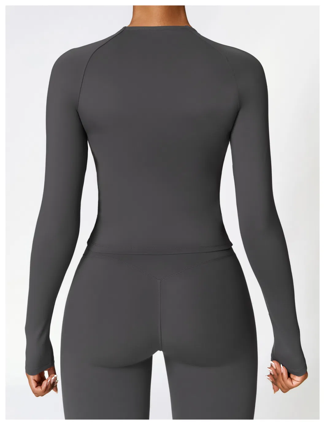 Winter Warm Fleece Long-Sleeved Yoga Jacket Outdoor Running Fitness Top Sports Coat