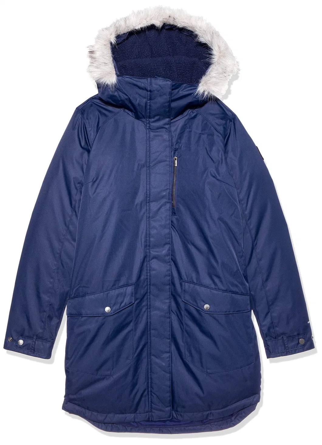 Asiapo China Factory Women′s Winter Outdoor Trench Puffer Jacket with Detachable Fur Trim Hood