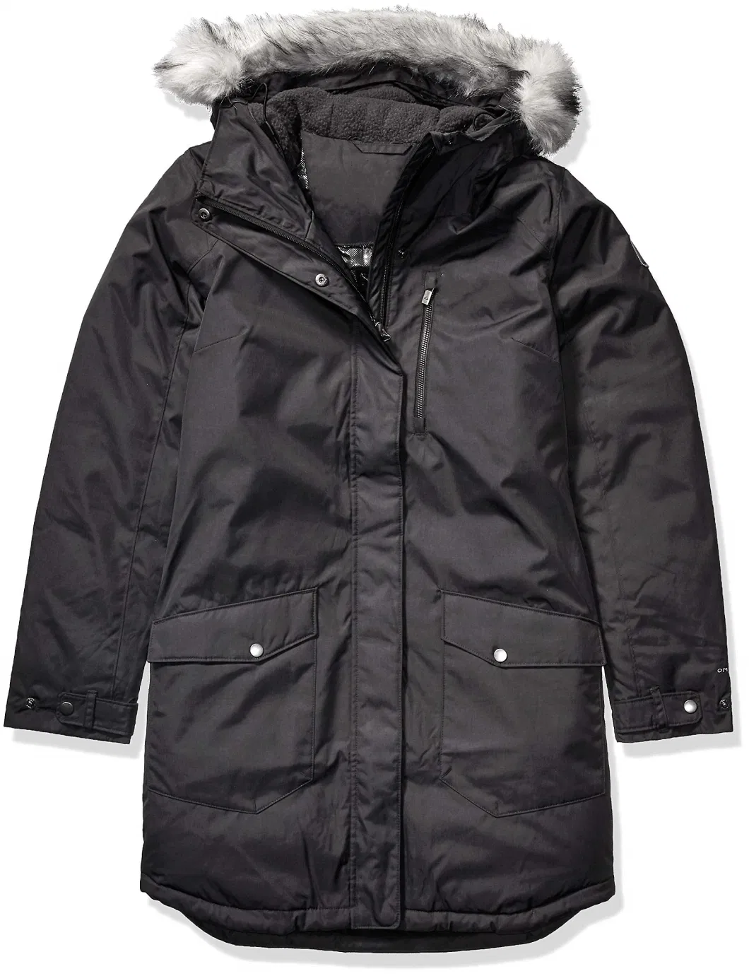 Asiapo China Factory Women′s Winter Outdoor Trench Puffer Jacket with Detachable Fur Trim Hood