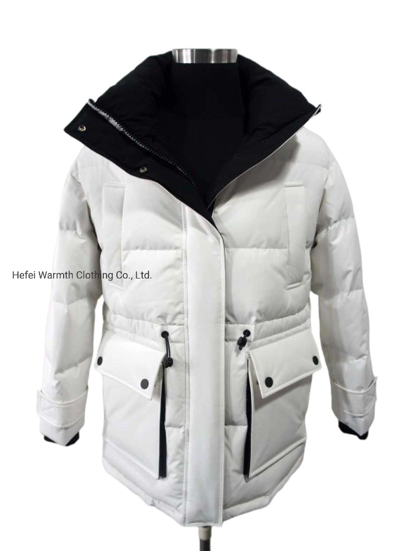 Oversize Ladies Puffer Down Jackets Women Long Padding Coats with Fur Collar