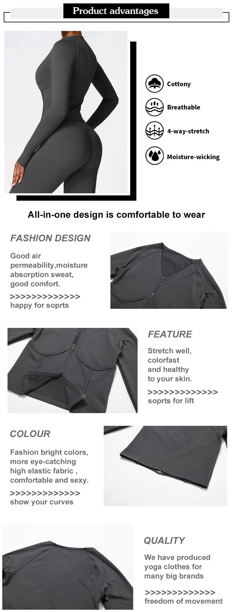 Winter Warm Fleece Long-Sleeved Yoga Jacket Outdoor Running Fitness Top Sports Coat
