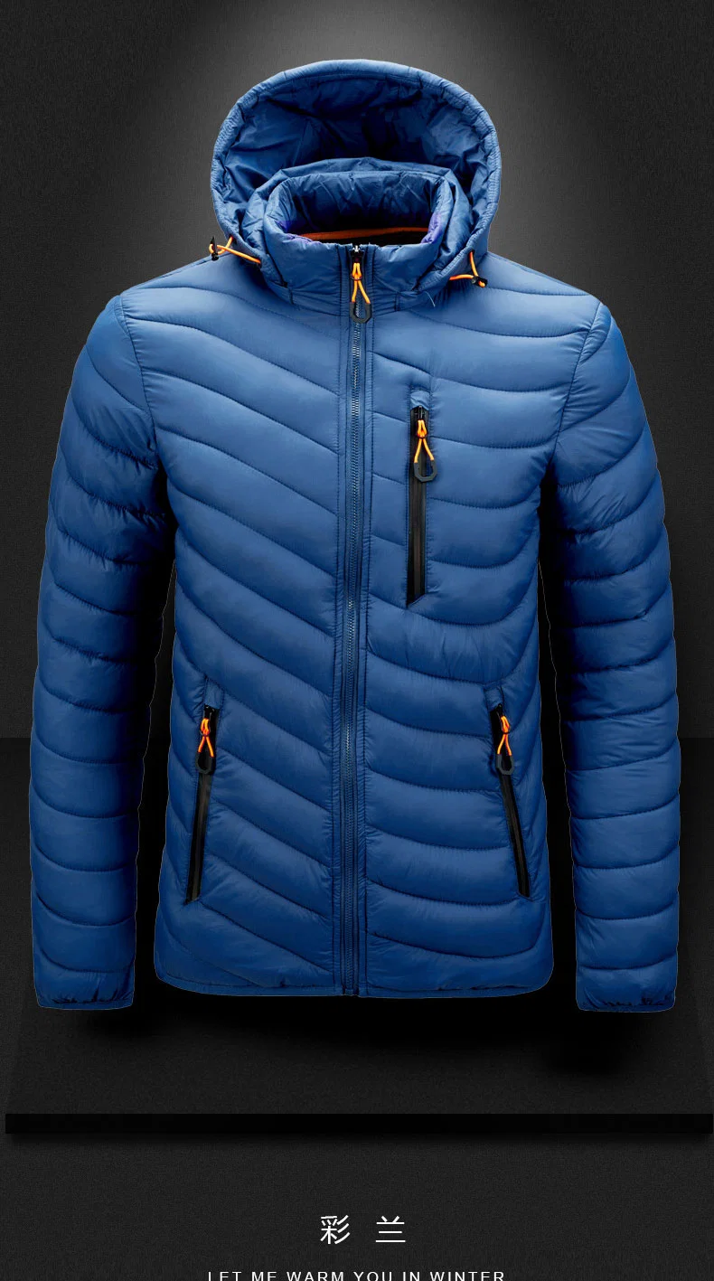2023 New Spring Autumn Hooded Soft Parkas High Quality Jacket Zip Hooded Men′s Padding Jackets