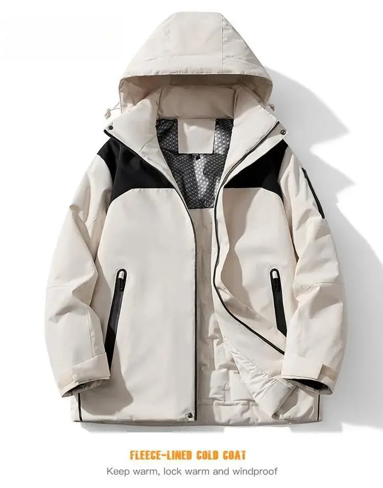 Men Women Hiking Jacket Waterproof Camping Trekking Climbing Windbreaker Outdoor Softshell Cotton Coat