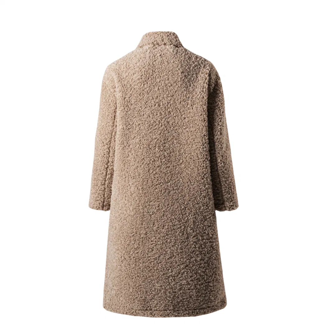 Custom Women Made Oversize Long Sheep Lamb Classic Jacket Teddy Fur Coat for Women Fleece Jacket