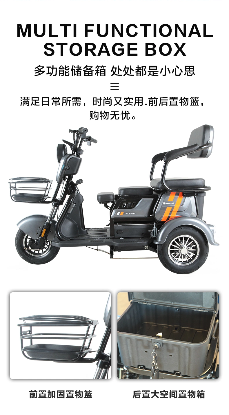 3 Wheel Adults Battery Powered Electric Tricycles Adultos Three Wheel Triciclo Electrico Trike for Sale