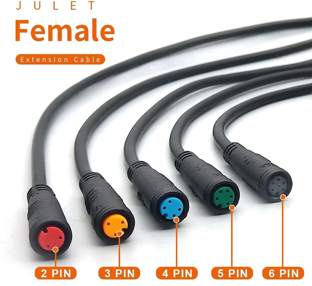 Julet 2/3/4/5/6/7pin Waterproof Cable Connector for Ebrake Display Wire Ebike Electric Cables