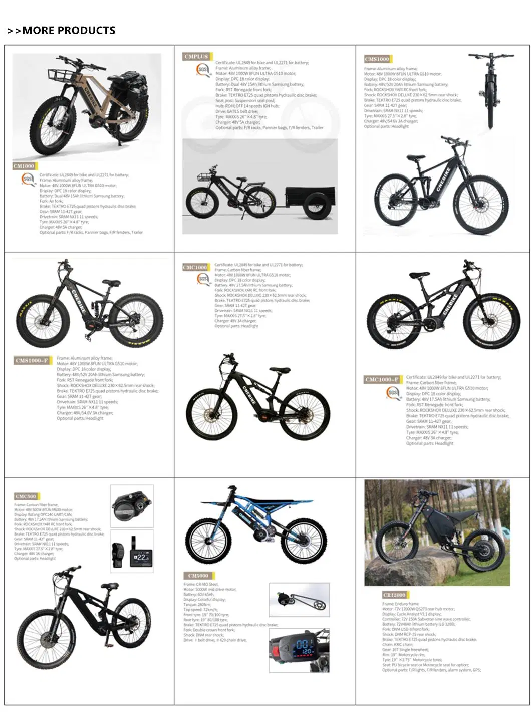 Aluminum Alloy Step Thru Frame E-Bike 1000W MID Motor 48V 30ah Lio Battery Electric Fat Bike