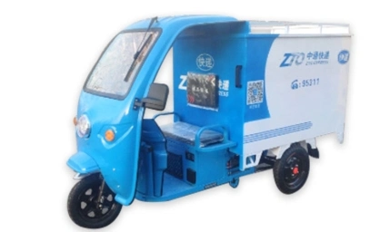 Electric Cargo Tricycles, Rechargeable 3-Wheel Vehicle for Express Delivery with Closed Cabin