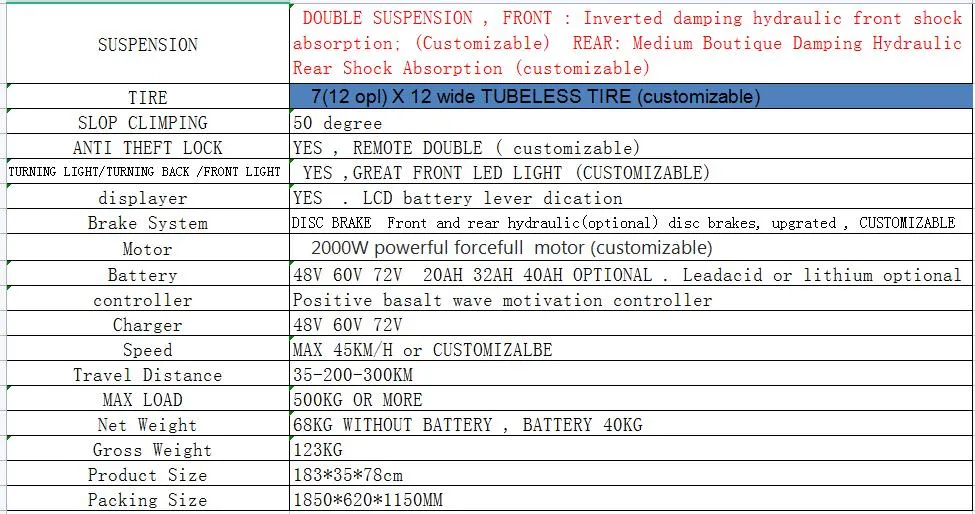 New Design 2000 W 3000W Powerful Central Motor with Scooter Large Capacity 72V45ah Lithium Battery Electric Motorcycle Max Speed Motor Electric Trike