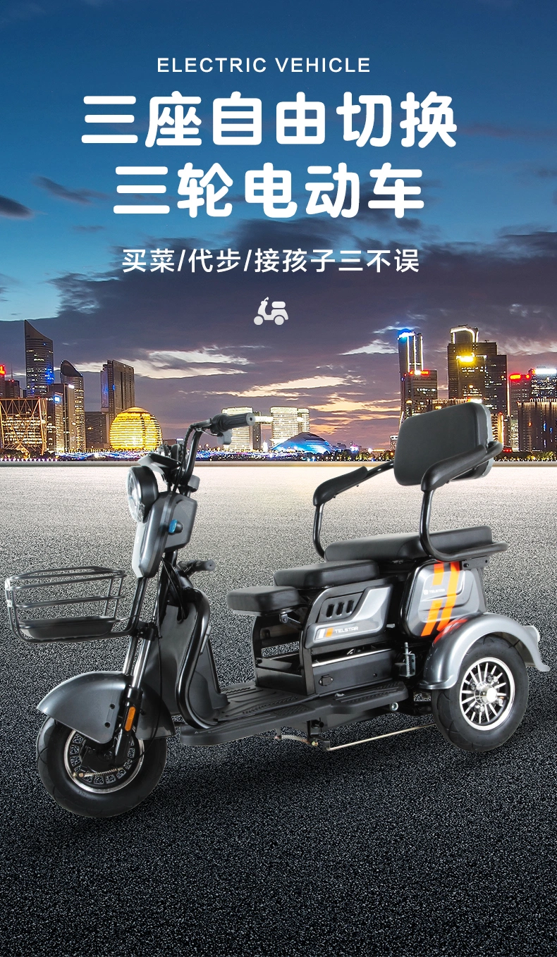 3 Wheel Adults Battery Powered Electric Tricycles Adultos Three Wheel Triciclo Electrico Trike for Sale