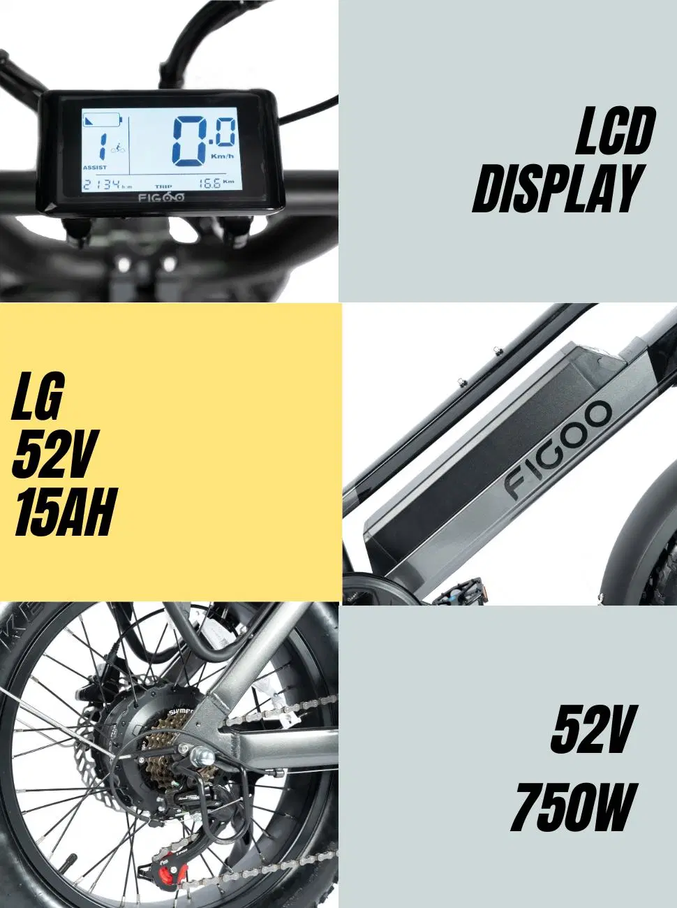 52V 750W 20inch Fat Tire Electric Most Strong and Powerful Ebike