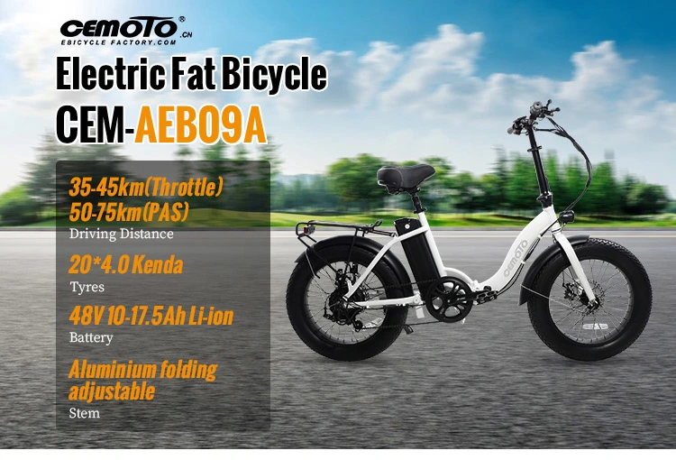 Us Stock 48V 500W 750W 20 Inch Adult Folding Fat Tire Electric Bike