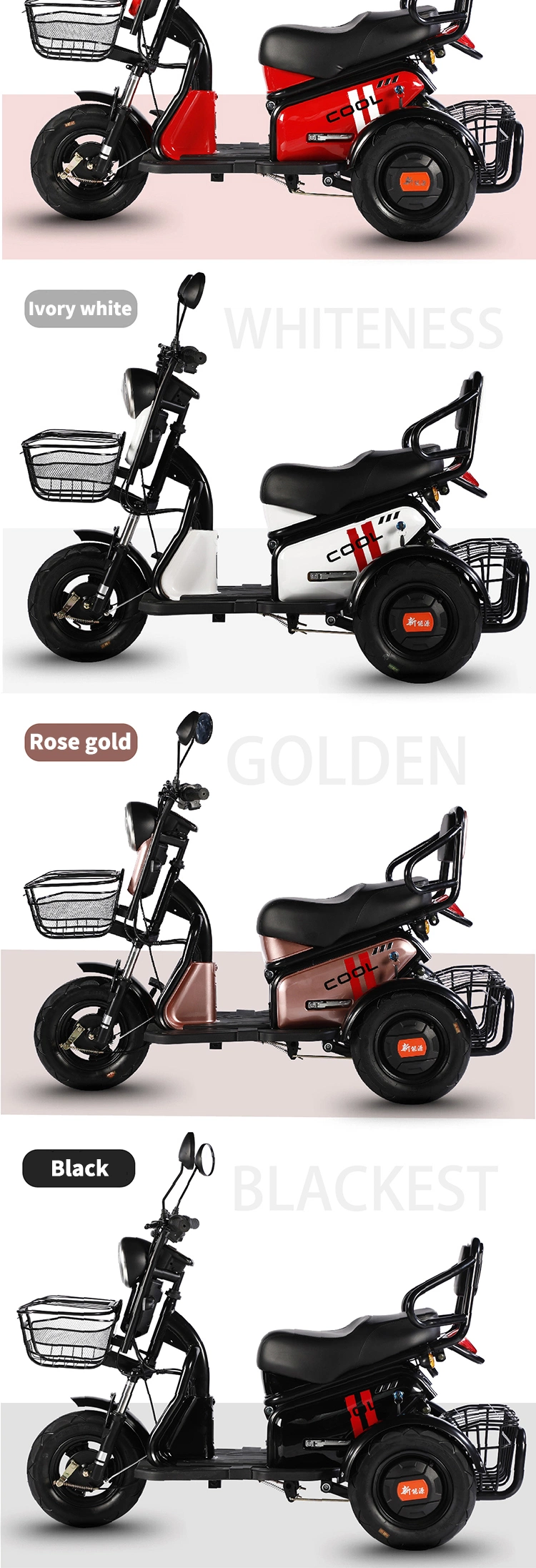 China Foldable Electric Power Tricycle Scooter Adult 3 Three Wheel Price Cheap Electric Tricycles for Elderly