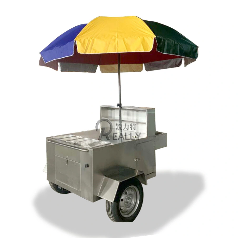 Hotdog Street Food Cart Adult Electric Tricycle Handpush Outdoor Electric Cargo Bike Family Mobile Food Cart Sale