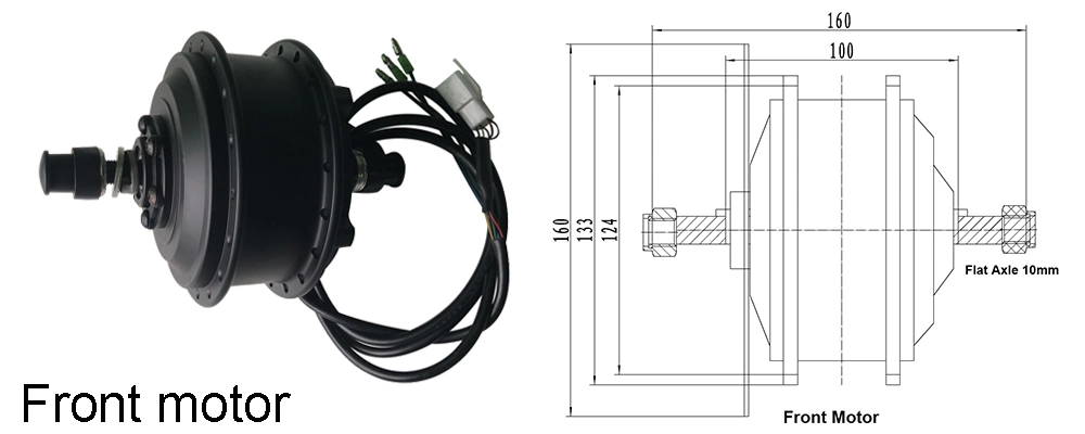 Mayebikes 36V 250W 350W Pedal Assist Front Drive Geared Brushless Electric Motor for Bicycle