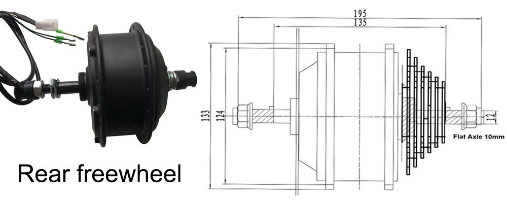 Mayebikes 36V 250W 350W Pedal Assist Front Drive Geared Brushless Electric Motor for Bicycle