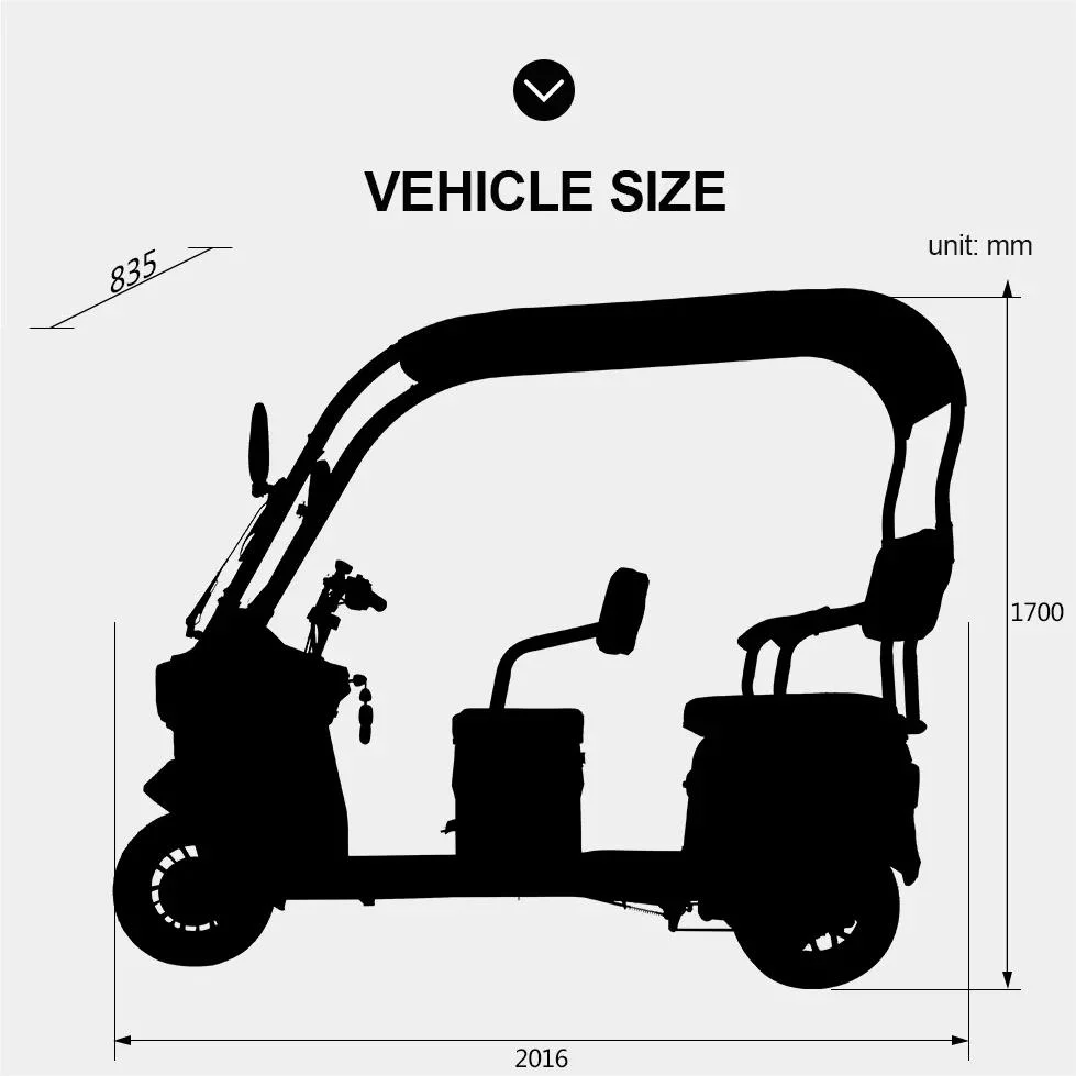 Jinpeng Electric Adult Tricycles for Passengers with Rechargeable Battery Saudi