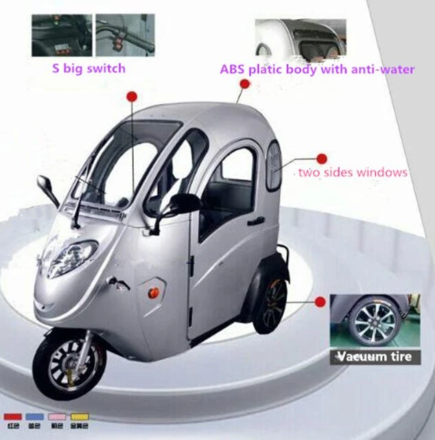 Enclosed Electric Tricycle Trike for Passenger 3 Wheel Motorcycle for Sale