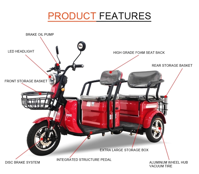 Jinpeng 2021 New Cheap Hot Sale Electric Tricycle for Passenger, Rickshaw Car, Smart Mini