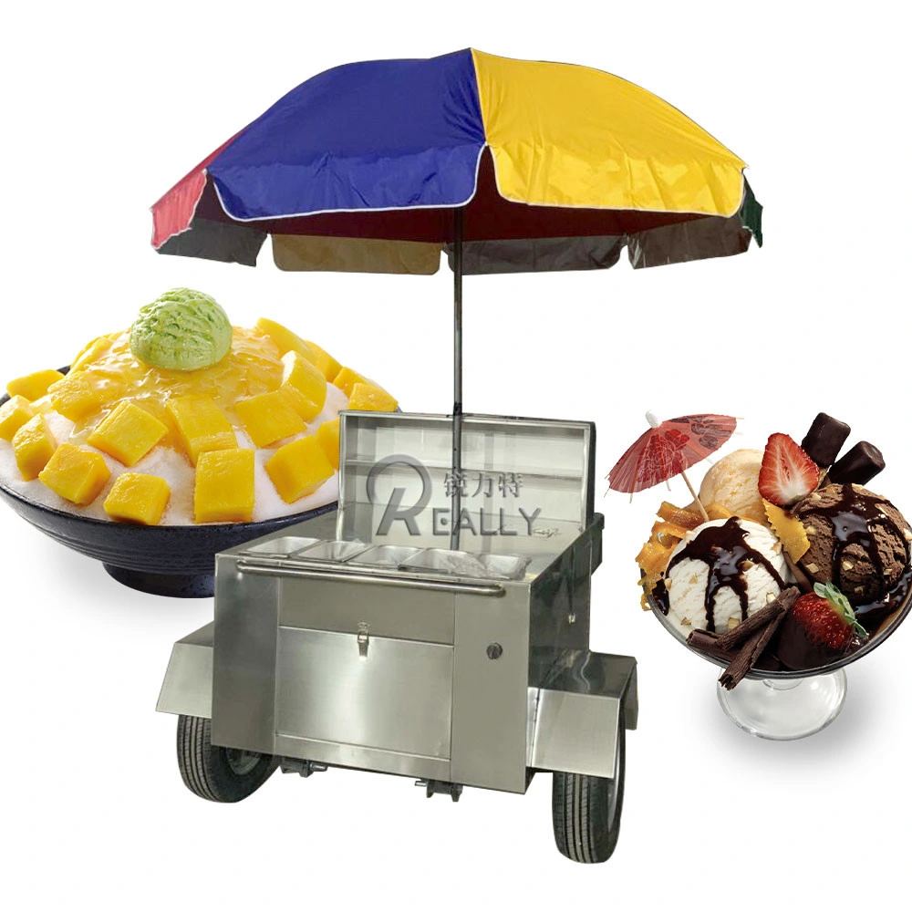 Hotdog Street Food Cart Adult Electric Tricycle Handpush Outdoor Electric Cargo Bike Family Mobile Food Cart Sale