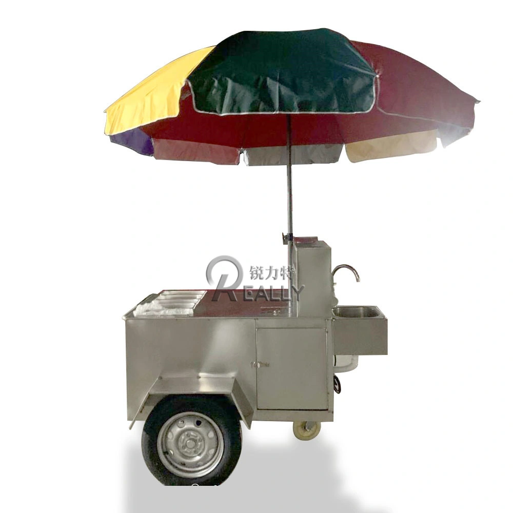 Hotdog Street Food Cart Adult Electric Tricycle Handpush Outdoor Electric Cargo Bike Family Mobile Food Cart Sale