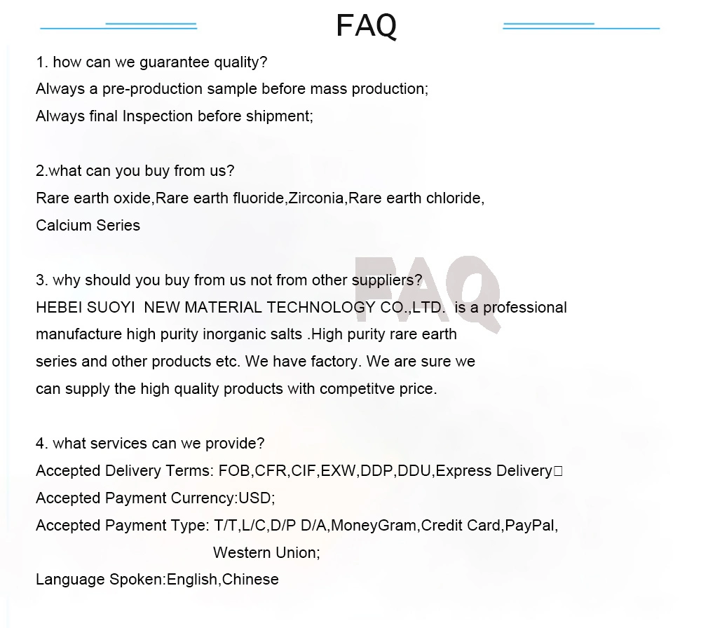 Ssuoyi Factory Price Rare Earth Products 99.9995% High Purity Yttrium Oxide