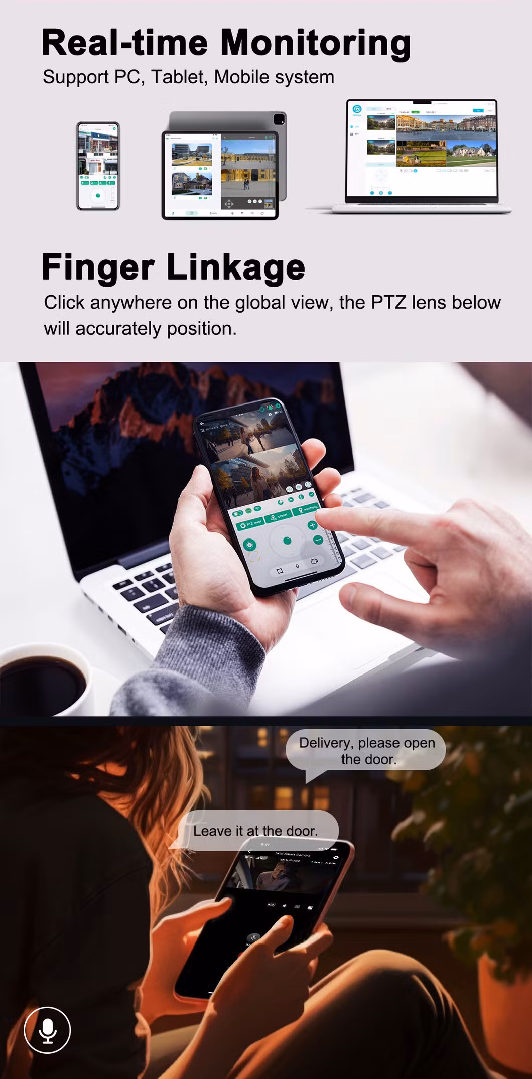 4G 3 Lens 10X Zoom Dual Network in One Adapt to Multiple Scenarios Solar Camera Bullet and PTZ Smart Linkage 4G Cat1 and WiFi 6 Auto Focus Tracking Camera