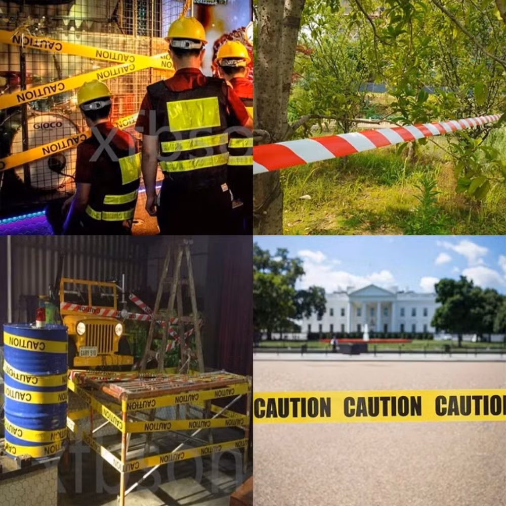 Caution Tape Warning Reflective PE Barrier Marking Safety Barricade Adhesive Colorful Waterproof