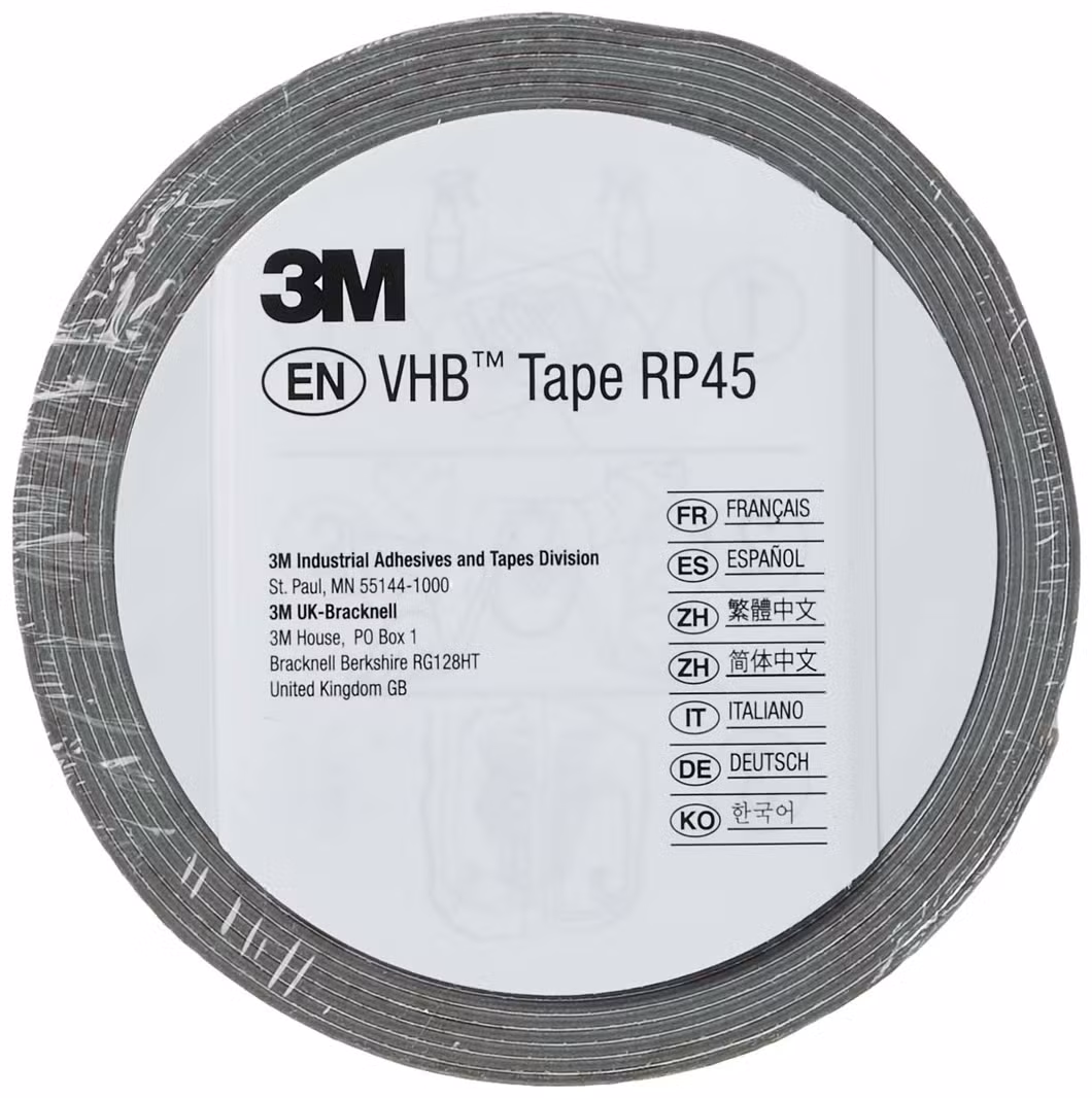 3m RP45 Vhb Tape Roll - 0.5 in X 5 Yd. Gray Double-Sided Tape with Acrylic Adhesive