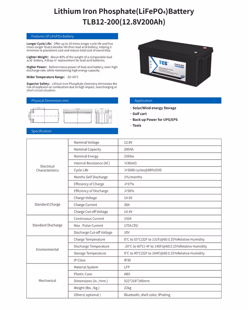 Mhb Price Tax Included 12V 12.8V 200ah Solar Home Energy Storage System Lithium Ion Phosphate LiFePO4 Battery