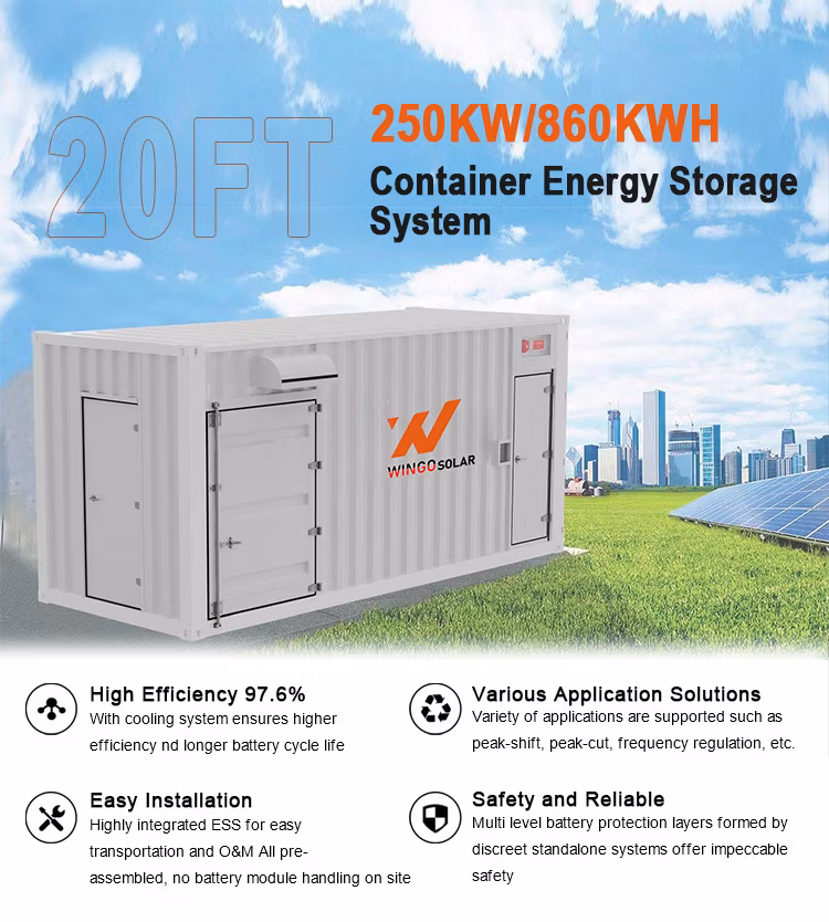Wingosoalr Containerized Energy Storage Battery System 100kwh 200kwh 500kwh 1mwh 2mwh