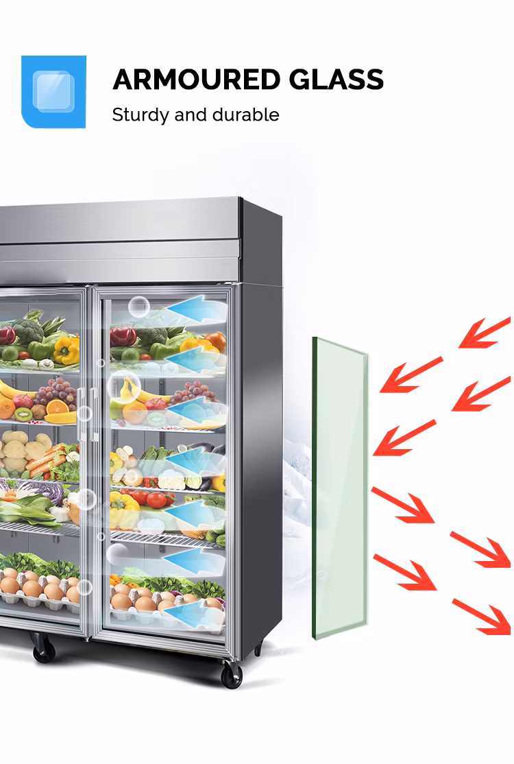 Retail Store Supermarket Grocery Plug in 3 Doors Freezer Cooler