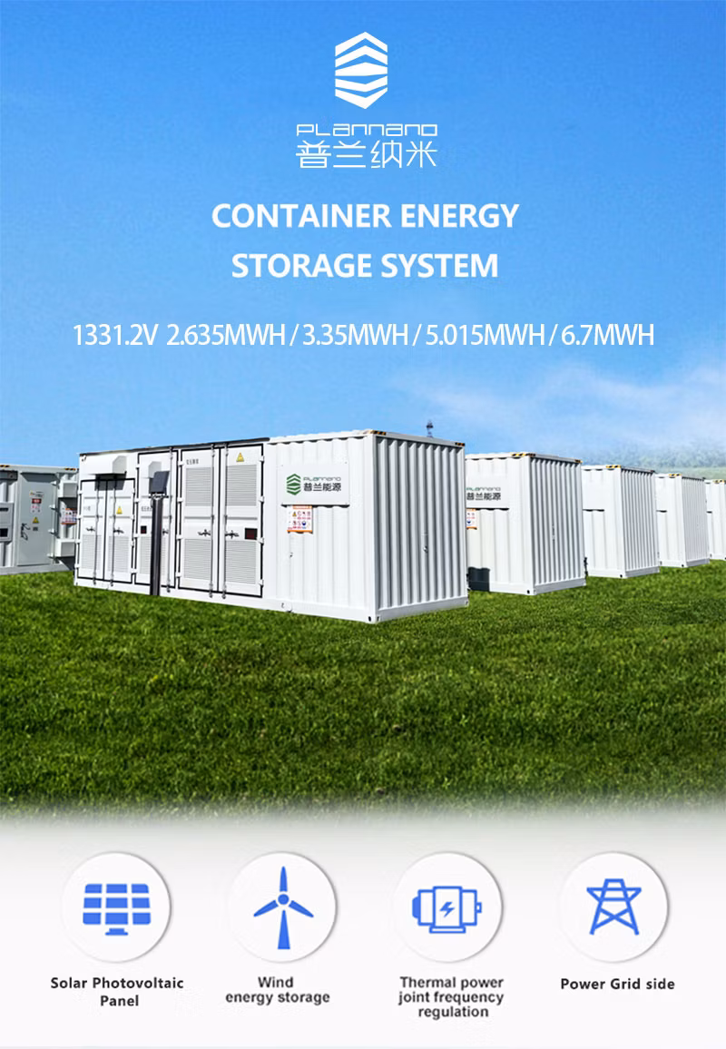 Plannano 76t Large Energy Storage System 1331V 6700kwh Container Energy Storage System Lithium Battery Solar Power Generation Energy Storage