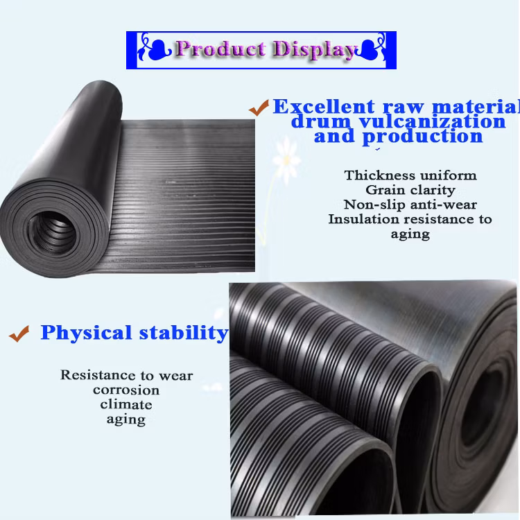 3mm-6mm Non-Slipping Variable Colors Corrugated Rubber Sheet Matting Floor Roll