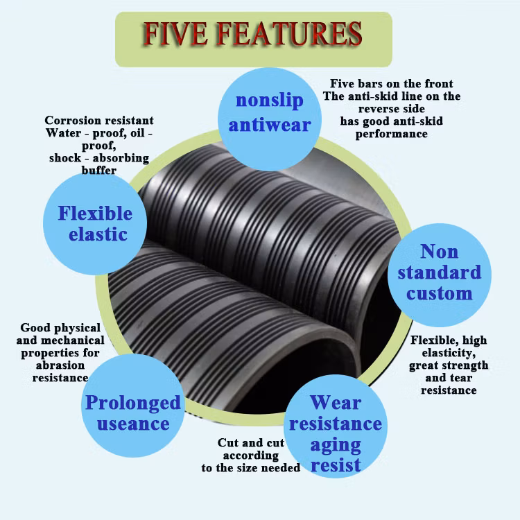 3mm-6mm Non-Slipping Variable Colors Corrugated Rubber Sheet Matting Floor Roll
