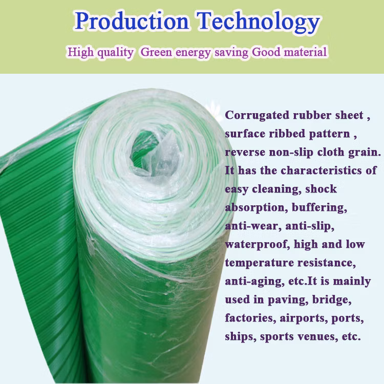 3mm-6mm Non-Slipping Variable Colors Corrugated Rubber Sheet Matting Floor Roll