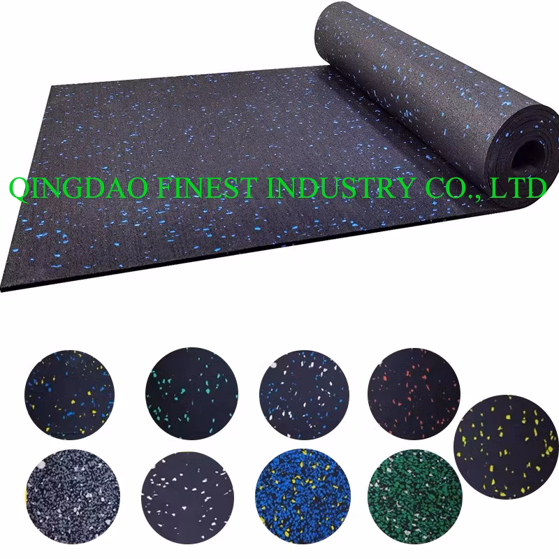 Hot Sale Crossfit Anti Vibration Shock EPDM Speckles Gym Rubber Flooring Roll, Rubber Floor Roll, Rubber Flooring Rolls, Rubber Mat Roll, Rubber Floor Mat