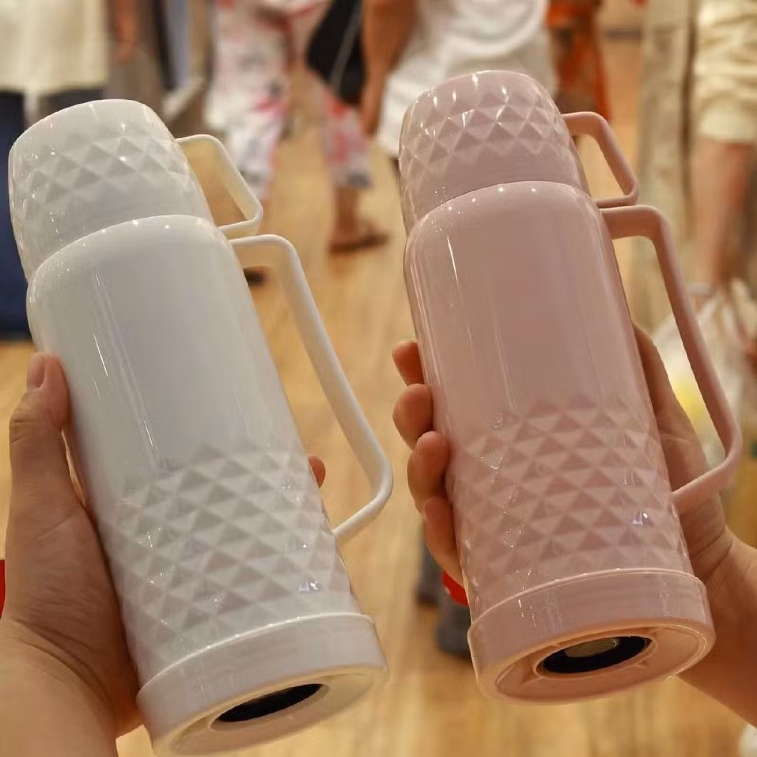 Home Glass Refill Pink 2L 3.2L Home Custom Printing Decal Plastic Vacuum Flask Keep Hot White Glass Carafe Coffee Pot Plastic Flask Glass Carafe Coffee Pot