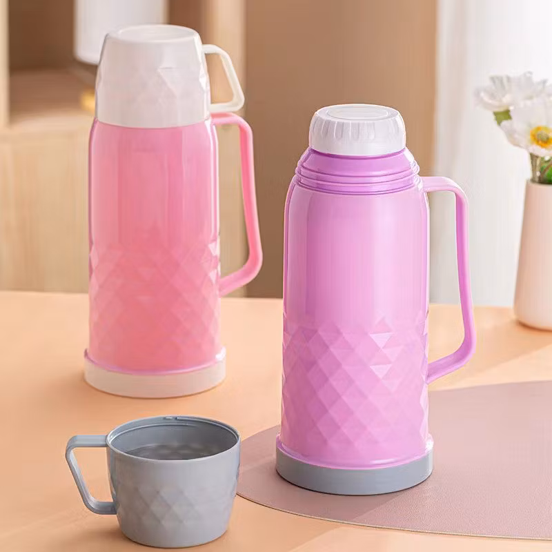 Home Glass Refill Pink 2L 3.2L Home Custom Printing Decal Plastic Vacuum Flask Keep Hot White Glass Carafe Coffee Pot Plastic Flask Glass Carafe Coffee Pot