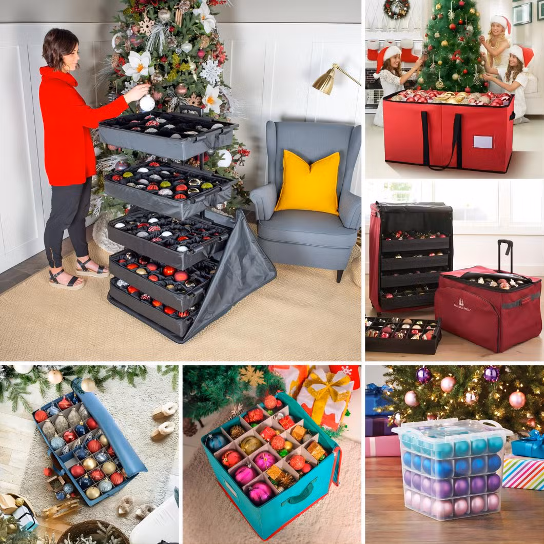 Wholesale Price OEM Factory Customized Holiday Containers Artificial Xmas Disassembled Trees Heavy Duty Christmas Storage Container Manufacturer in China
