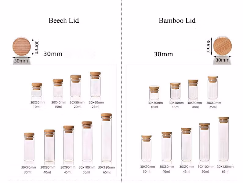 Storage Bottles Jars Food Storage Container with Airtight Bamboo Lid Borosilicale Clear Glass Jar Mini Size