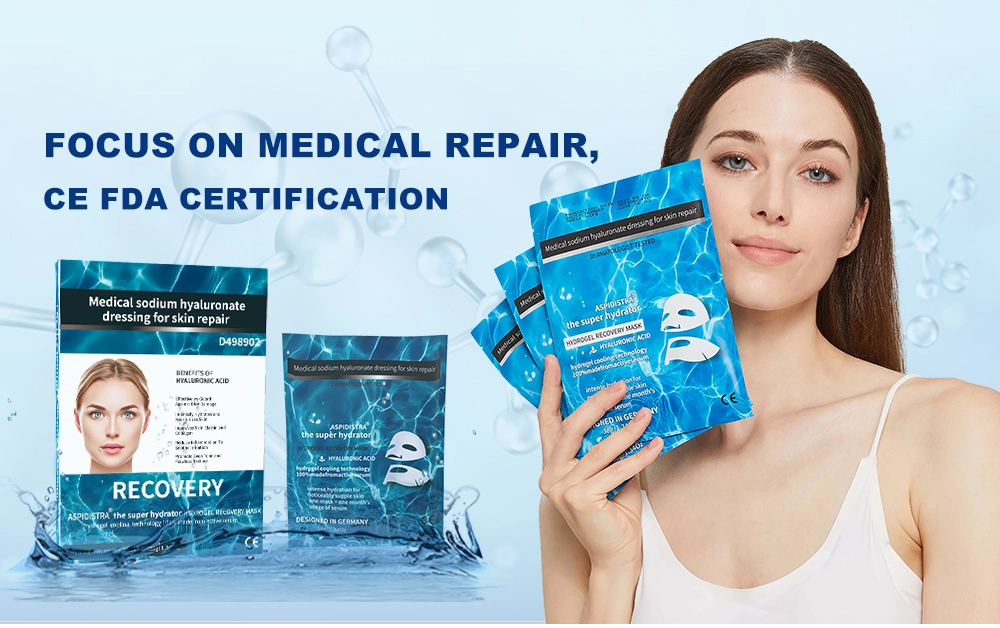 Medical Sodium Hyaluronate Skin Repair Dressing Hyaluronic Acid Sheep Placenta Whitening Hydrating Facial Gel Sheet Mask
