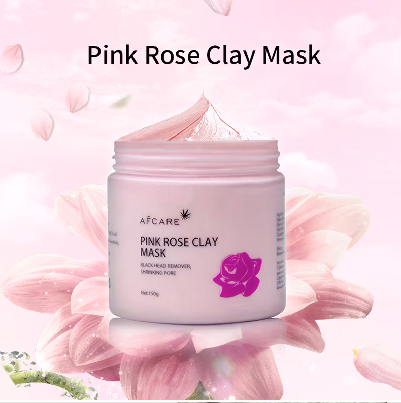 Private Label OEM Custom Deep Clean Rose Face Mud Mask Black Head Remover Collagen Mud Disposable Facial Clay Mask