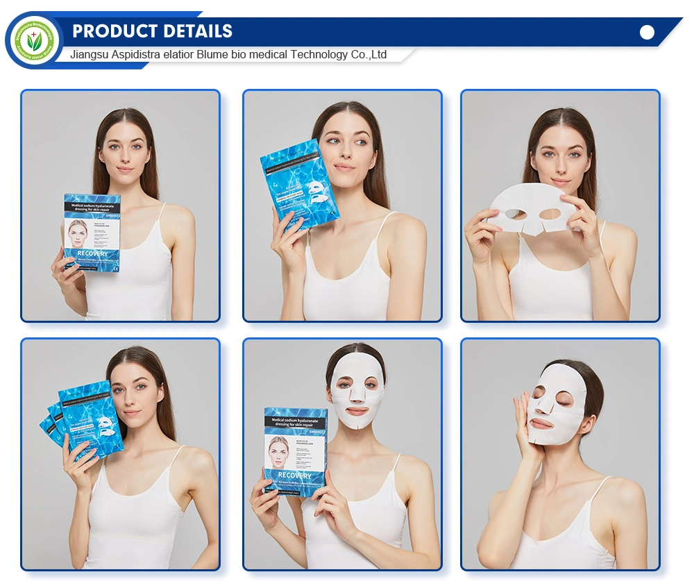 Medical Sodium Hyaluronate Skin Repair Dressing Hyaluronic Acid Sheep Placenta Whitening Hydrating Facial Gel Sheet Mask