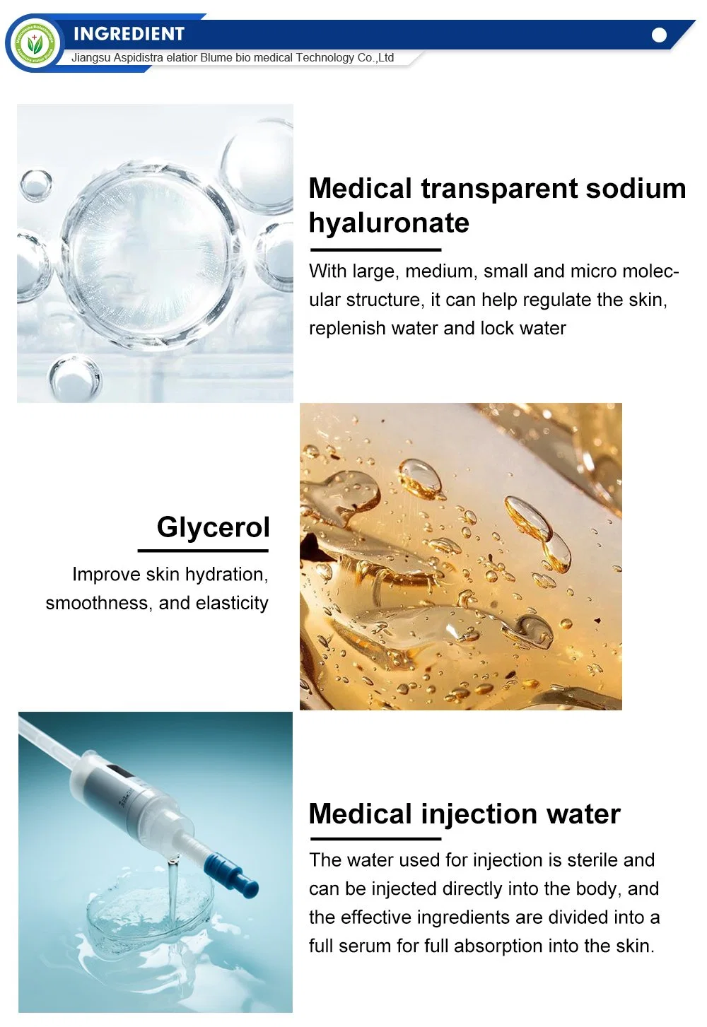 Medical Sodium Hyaluronate Skin Repair Dressing Hyaluronic Acid Sheep Placenta Whitening Hydrating Facial Gel Sheet Mask