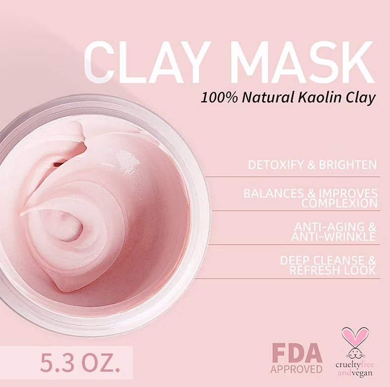 Private Label OEM Custom Deep Clean Rose Face Mud Mask Black Head Remover Collagen Mud Disposable Facial Clay Mask