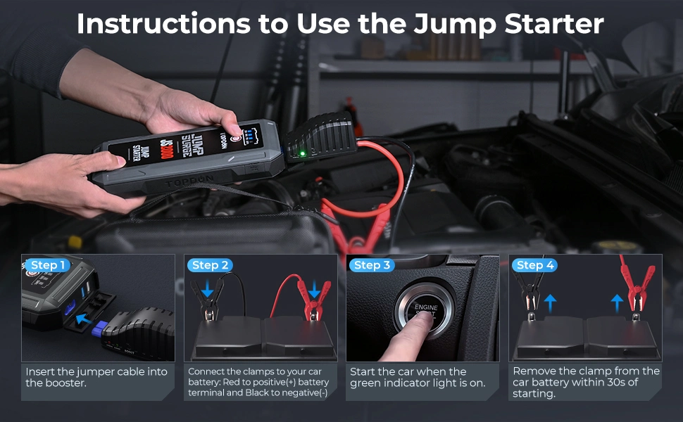 2023 Topdon Manufacturer Js2000 2000A 12V 16000mAh Portable Smart Car Emergency Battery Jump Box Booster Power Bank Auto Car Truck Capacitor Jump Starter AC