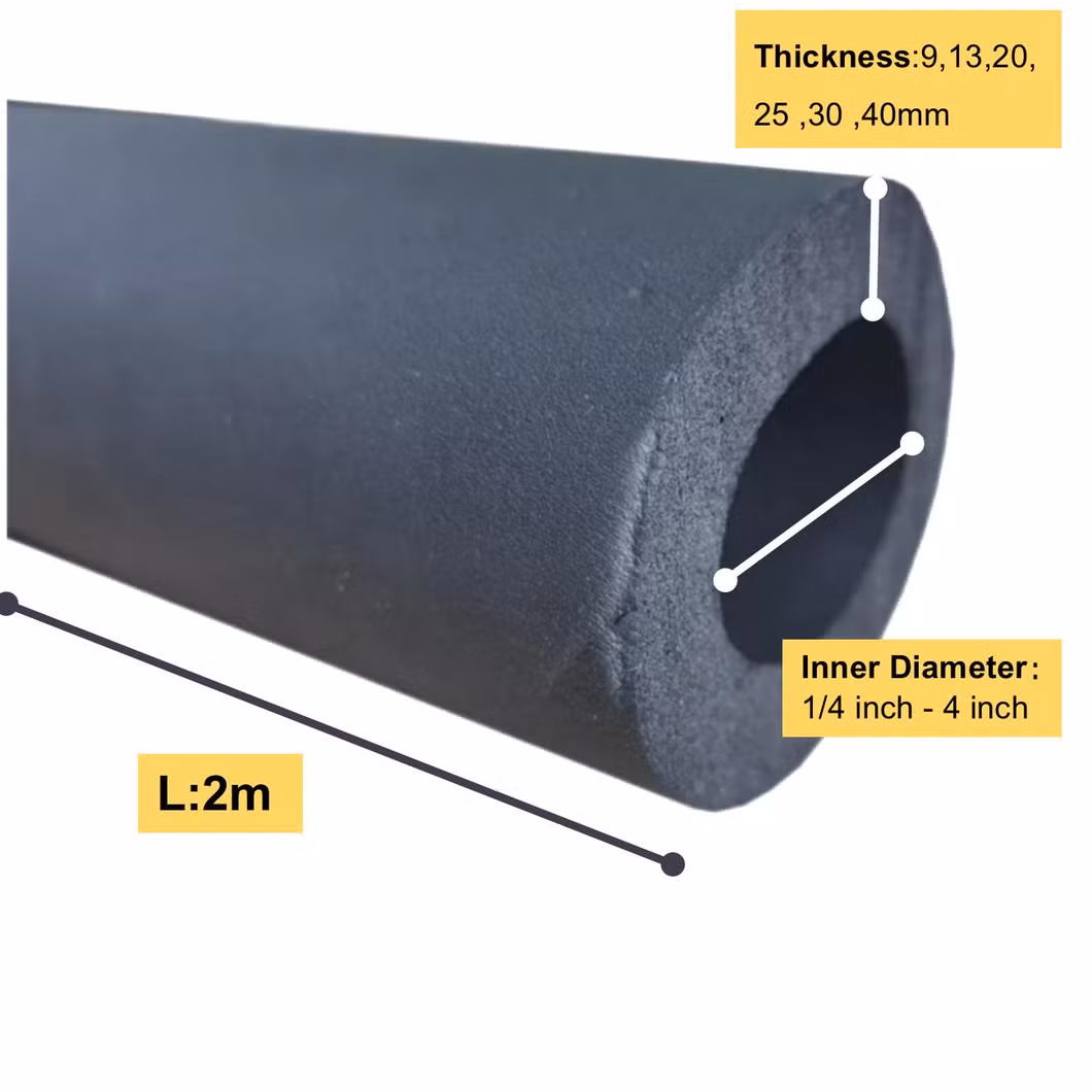 Soft Plastic Pipes High-Temperature Rubber Foam Pipe Insulation Black Rubber Foam Insulation Tubes for Air Duct